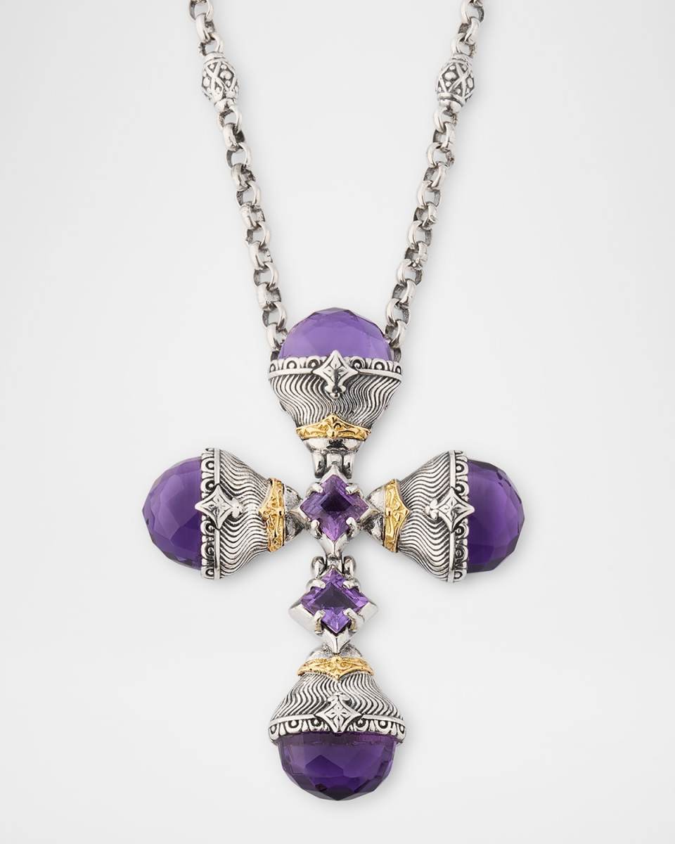 Kyma Amethyst Cross Pendant Necklace